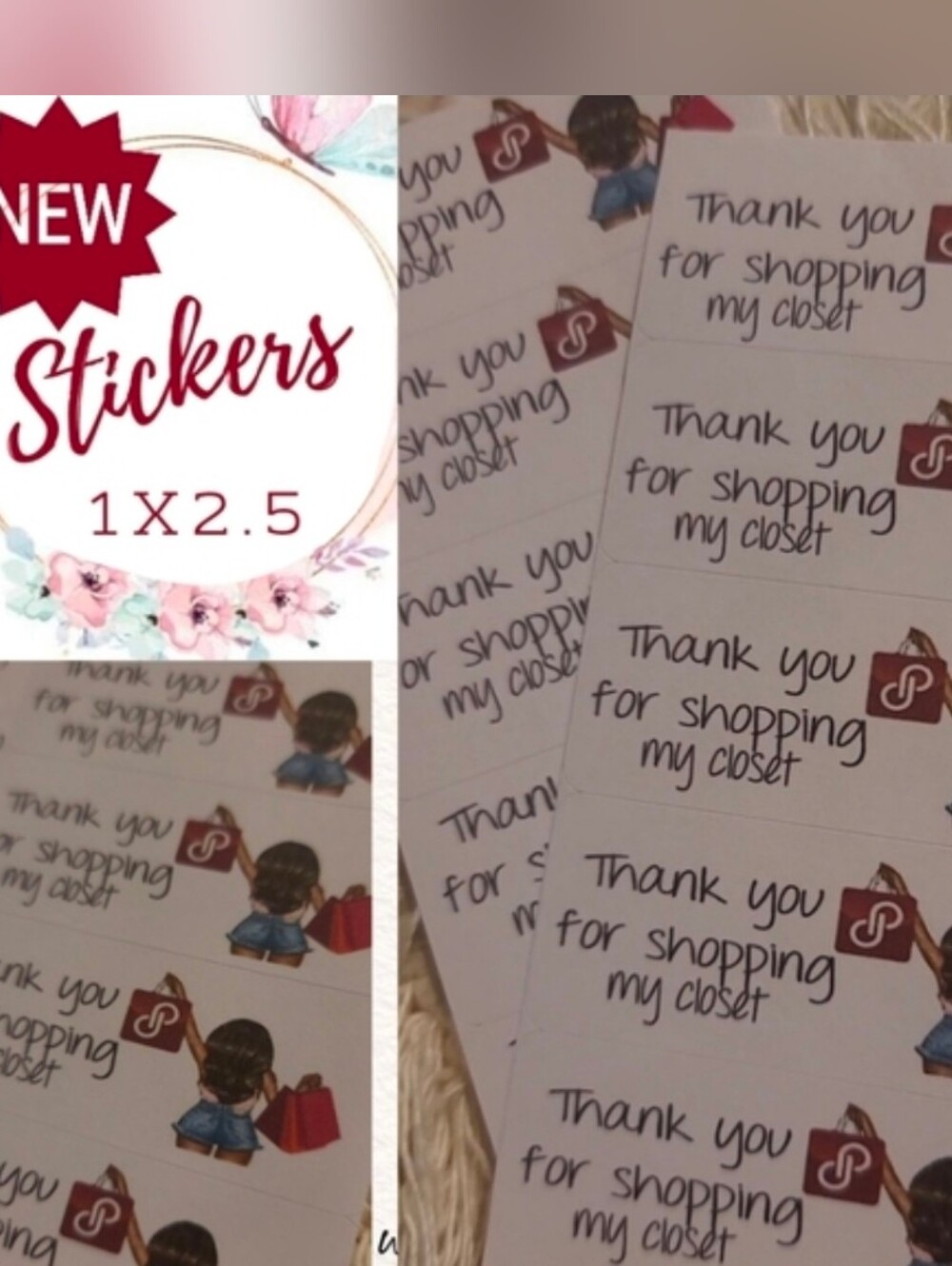 60 Count Small Business Posh Stickers
